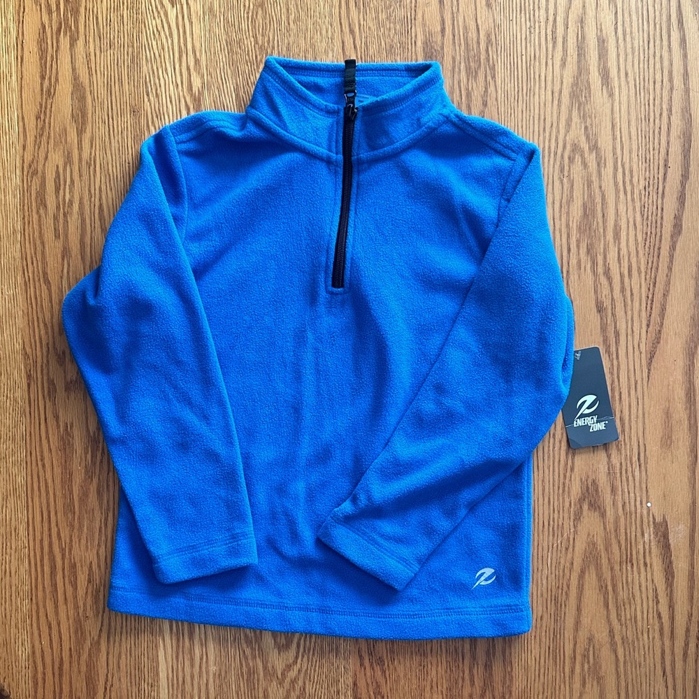 NWT Sz 6/6x Energy Zone Lapis Blue Long Sleeve Fleece Half Zip Light Weight Coat